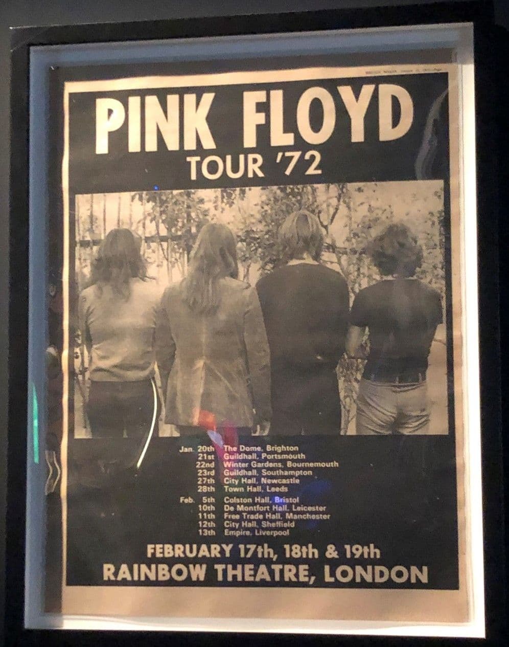 Pink Floyd´s 1972 tour ending in Rianbow Theatre 1972, London