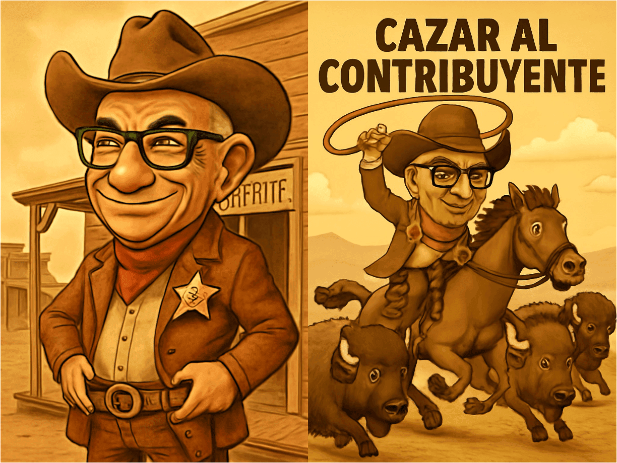 El sheriff pistolero a la caza del contribuyente