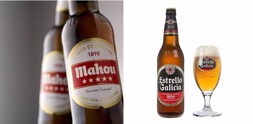 Mahou 5 estrellas y Estrella de Galicia