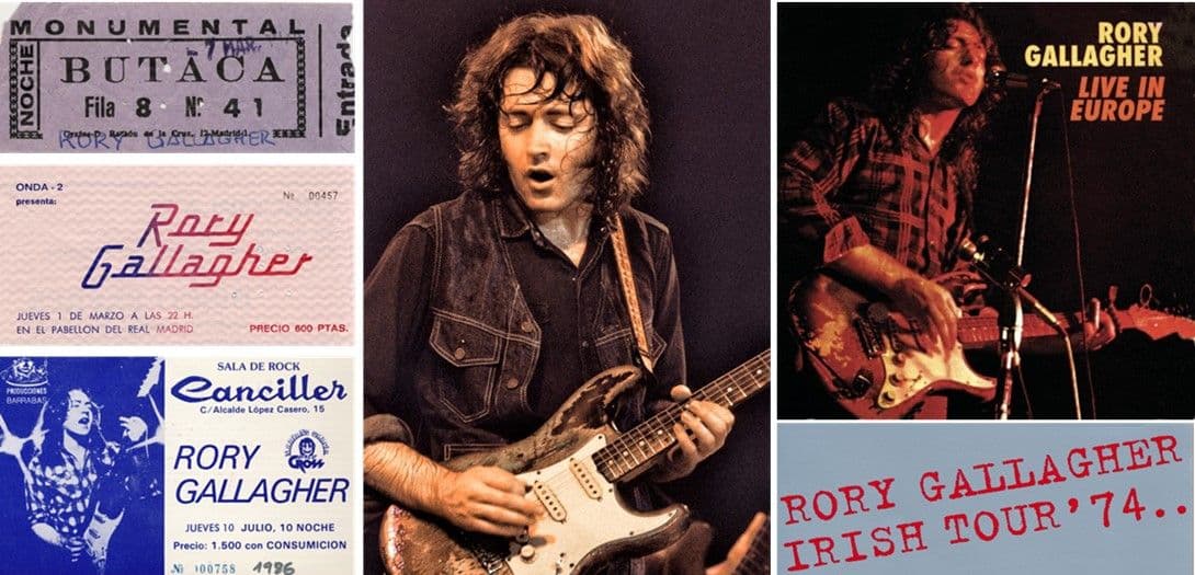 Rory Gallagher - entradas a conciertos incluido el 1 de marzo de 1979 en el pabellón del Real Madrid donde celebró su cumpleaños.