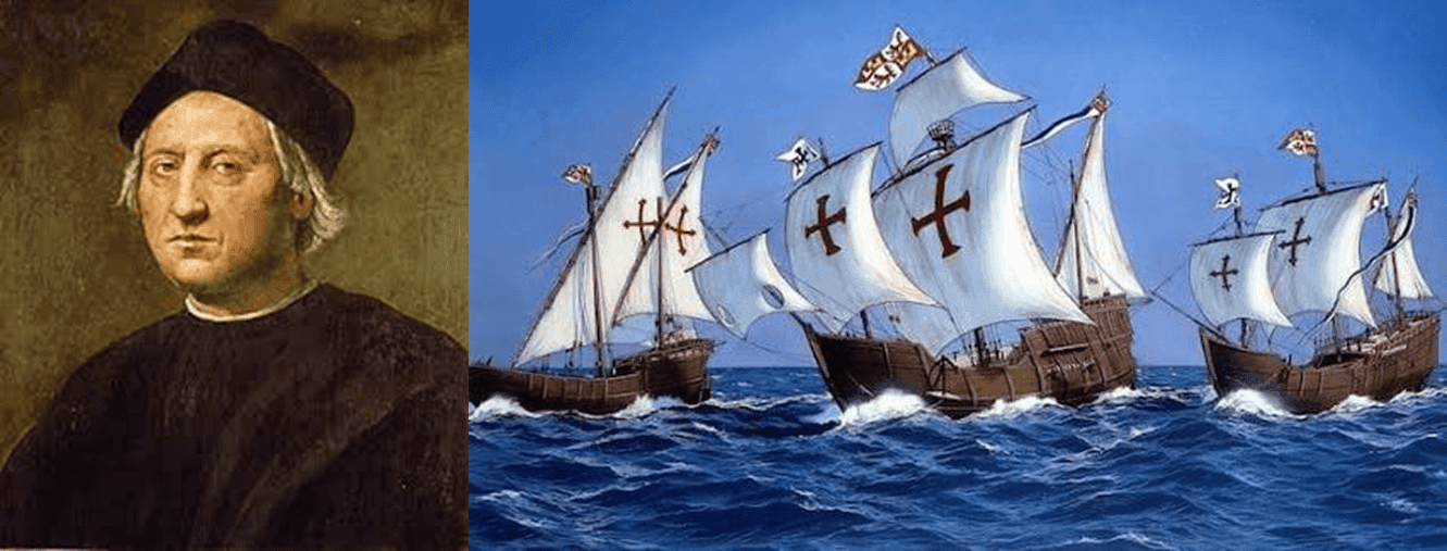 Cristóbal Colón y las carabelas - imágenes archivo historia del descubrimiento