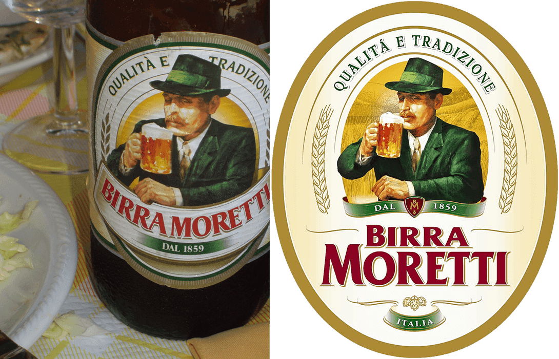 Birra Moretti - La etiqueta ya te indica donde estás