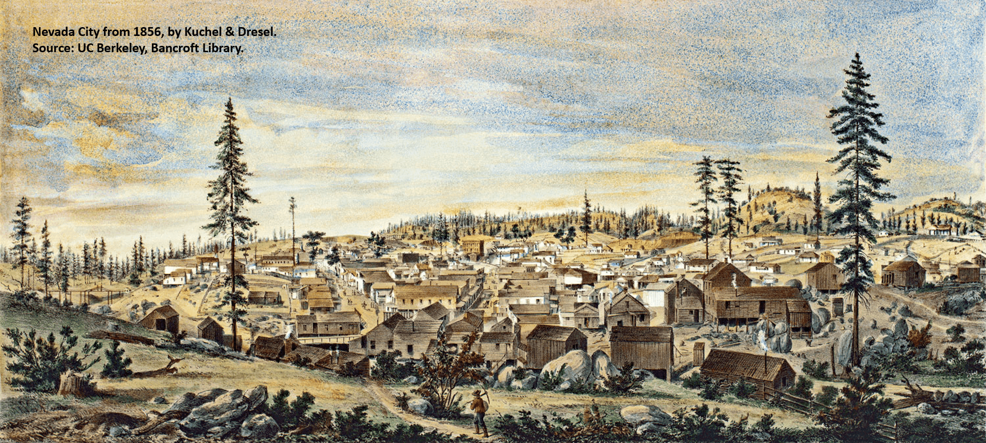 Imagen nevada City en 1856 - Kuchel & Dresel - UC Berkeley, Bancroft Library