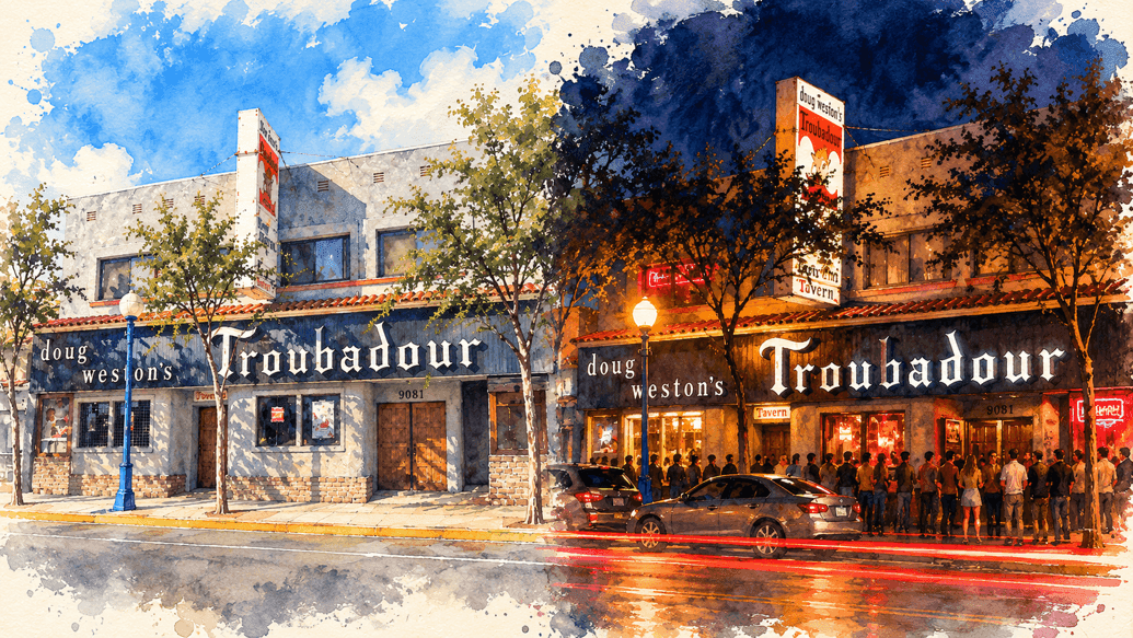 Ilustración de Doug Weston´s Troubadour - 9081 Santa Monica Blvd, West Hollywood, CA 